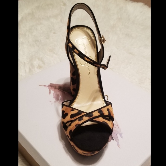 NWT Jessica Simpson Leopard Heels Size 8.5 - Picture 2 of 4
